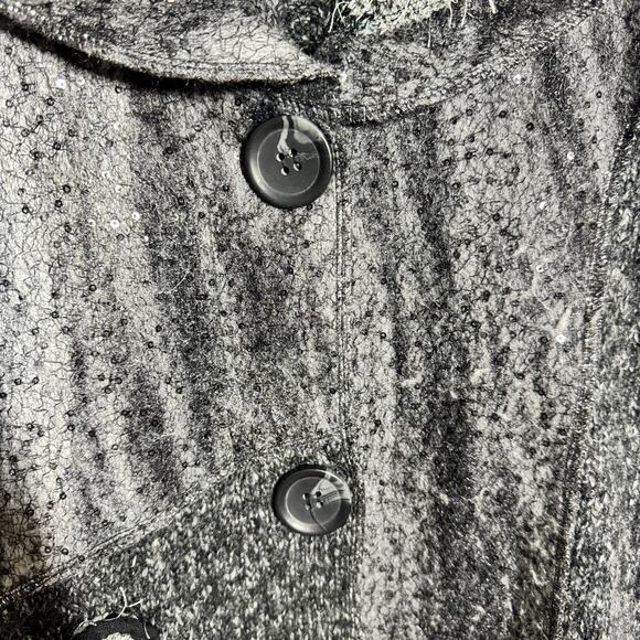 Milano Y2K Fairy Grunge Boho Cardigan Women L Black Gray Sparkle Lagenlook Bratz - Picture 8 of 13